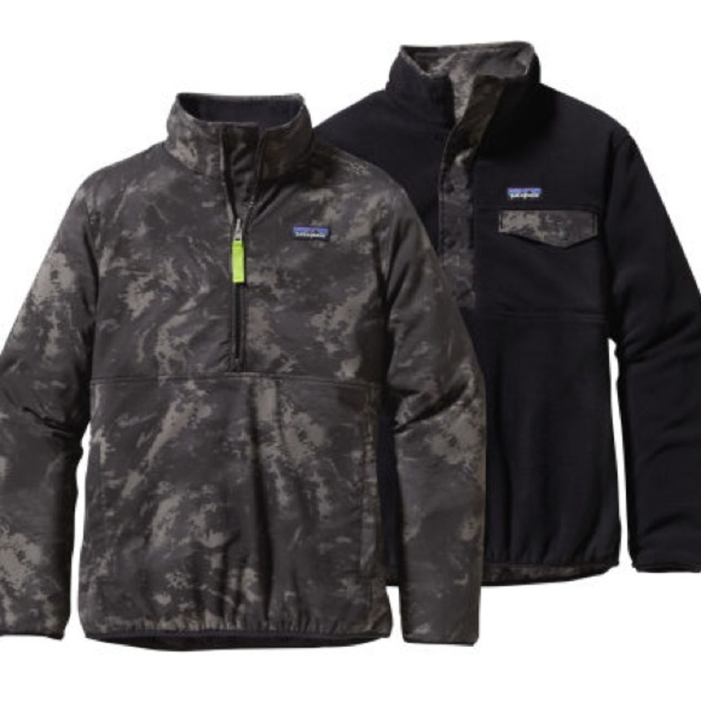Patagonia W's Reversible Snap-T® Glissade Pullover - Storm Front/Black Color